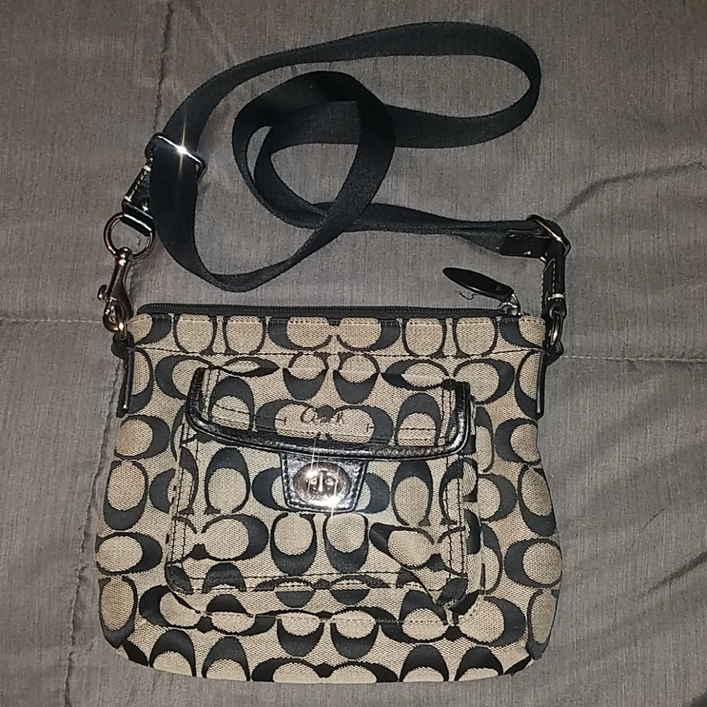 Black and Gray Coach Crossbody